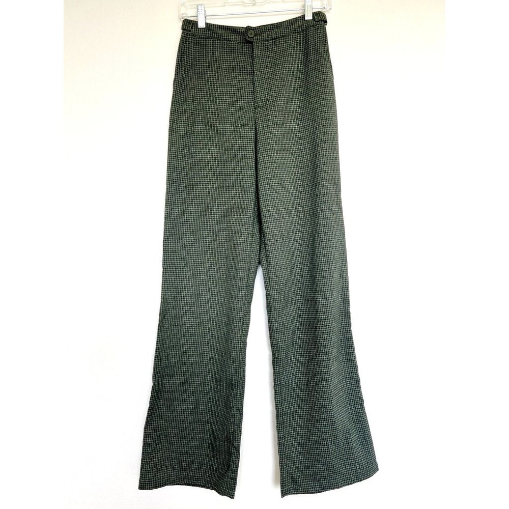 Green Plaid Pants John Gault/Brandy Melville with Adjustable Metal Slides